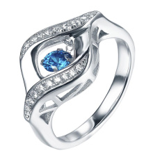 Gemstone Dancing Diamond 925 Silver Rings Jewelry
